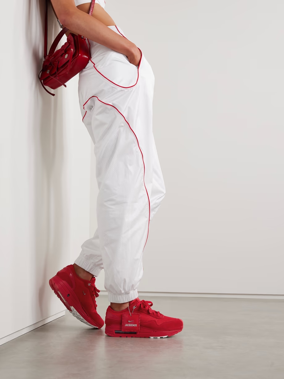 + Jacquemus Air Max 1 SP glossed-leather and suede-trimmed mesh sneakers + Jacquemus Air Max 1 SP glossed-leather and suede-trimmed mesh sneakers