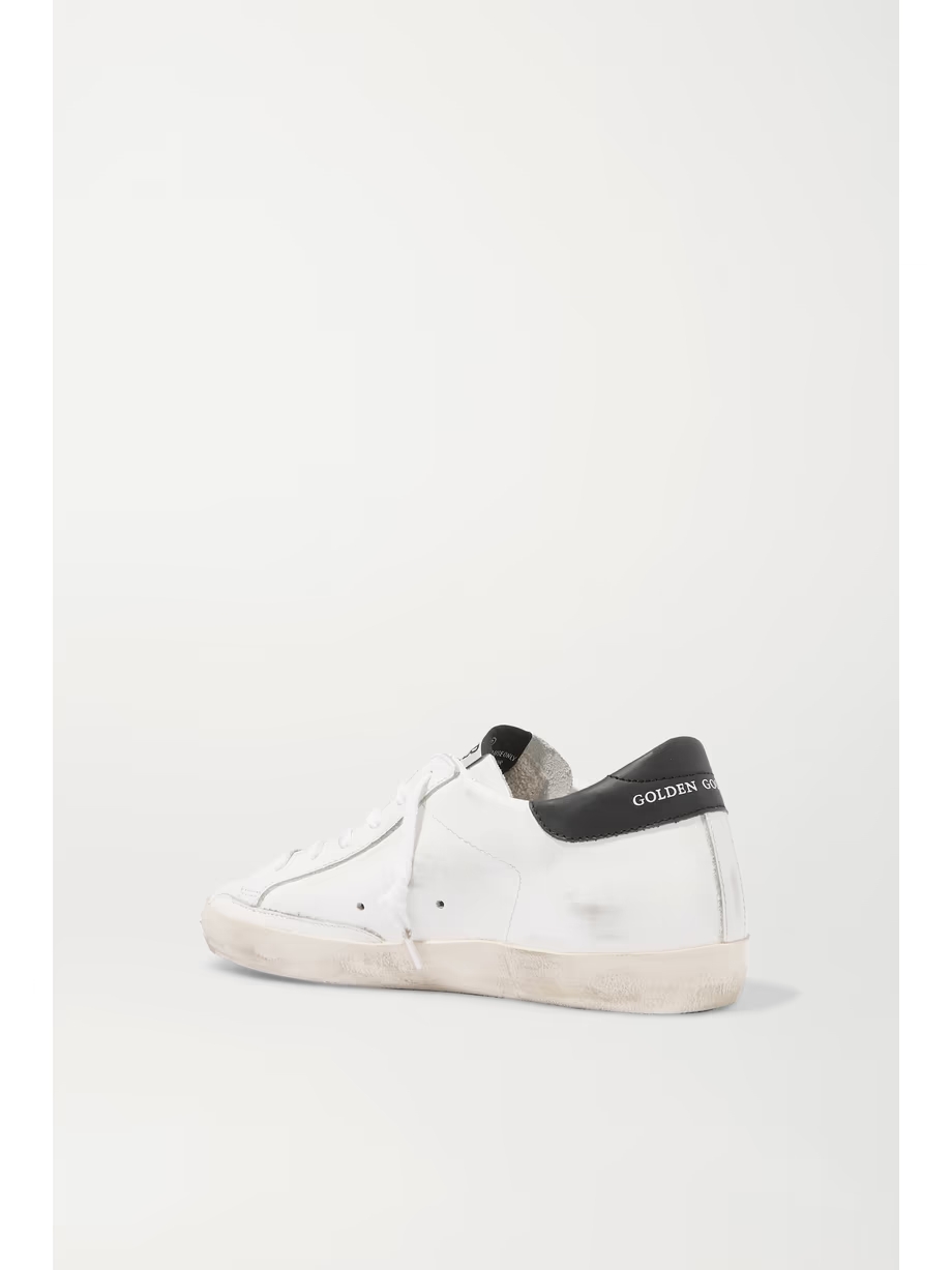 Superstar distressed glittered leather sneakers Superstar distressed glittered leather sneakers