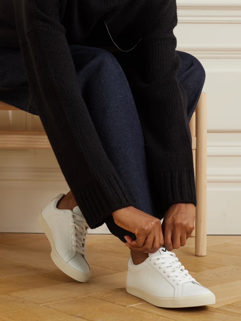 + NET SUSTAIN Esplar suede-trimmed leather sneakers + NET SUSTAIN Esplar suede-trimmed leather sneakers