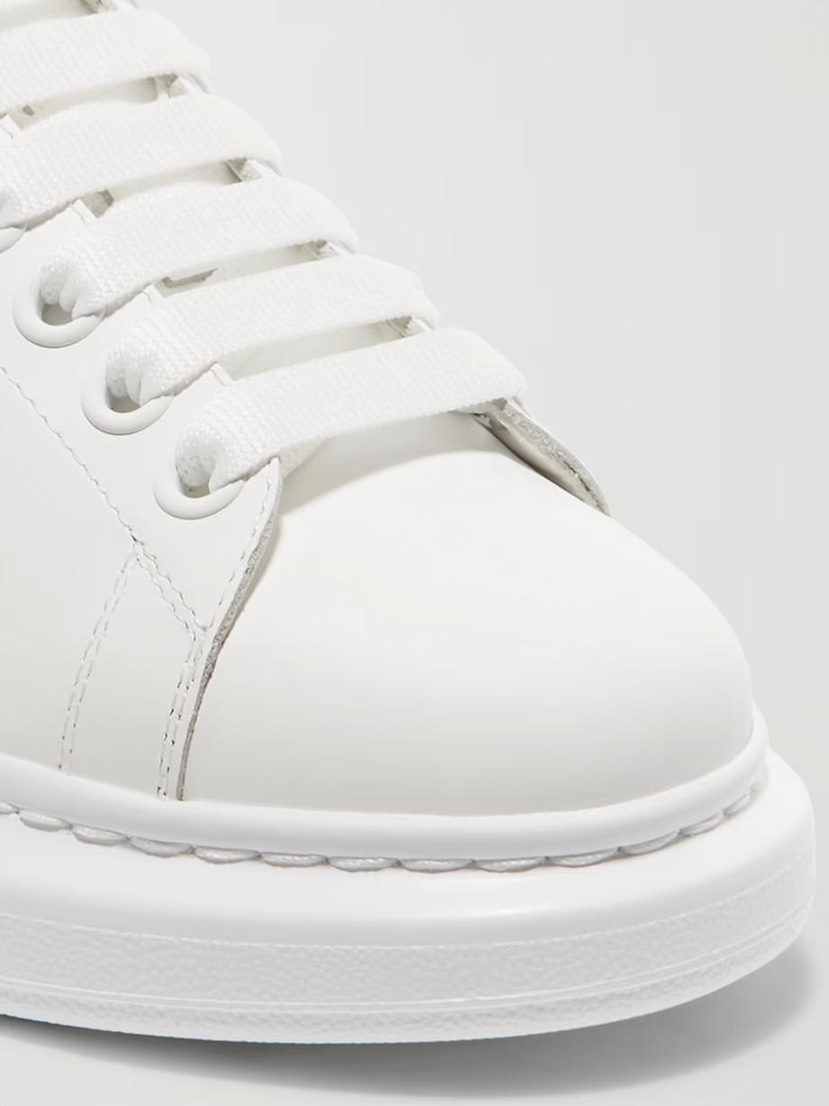 Suede-trimmed leather exaggerated-sole sneakers Suede-trimmed leather exaggerated-sole sneakers