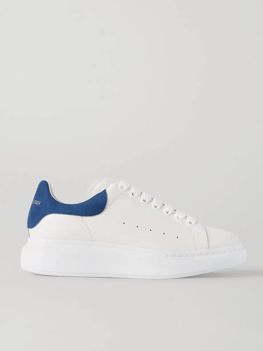 Suede-trimmed leather exaggerated-sole sneakers Suede-trimmed leather exaggerated-sole sneakers