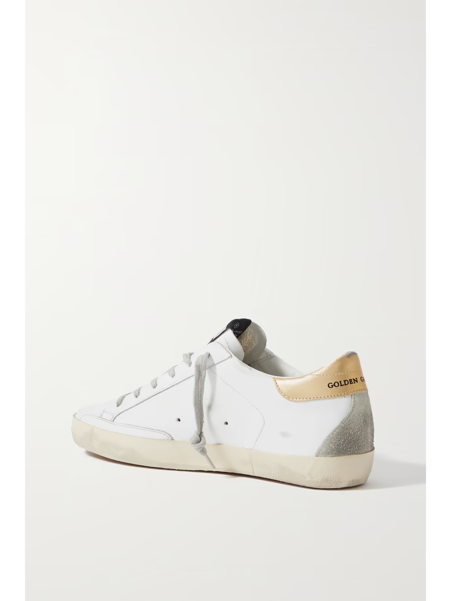 Superstar distressed leather and suede sneakers Superstar distressed leather and suede sneakers