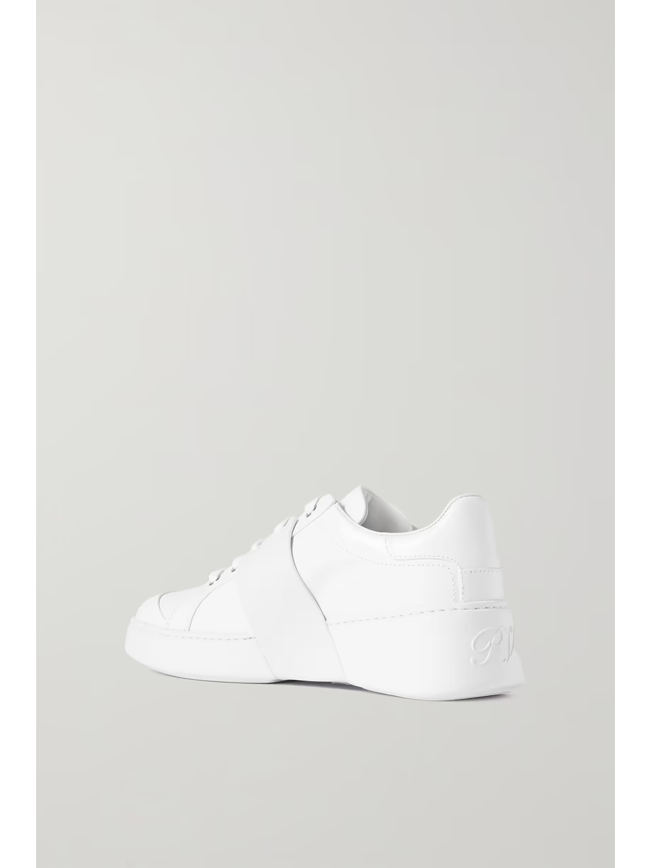 Viv Skate crystal-embellished rubber-trimmed leather sneakers Viv Skate crystal-embellished rubber-trimmed leather sneakers