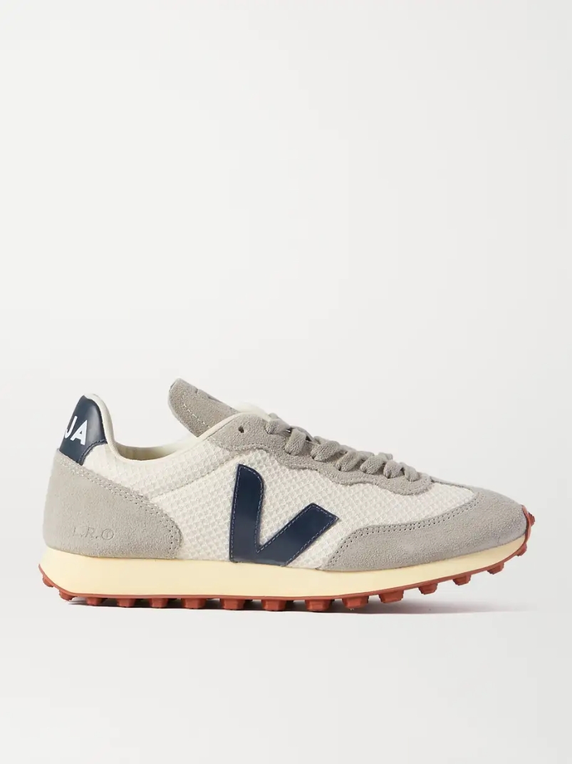 + NET SUSTAIN Rio Branco leather-trimmed suede and mesh sneakers + NET SUSTAIN Rio Branco leather-trimmed suede and mesh sneakers