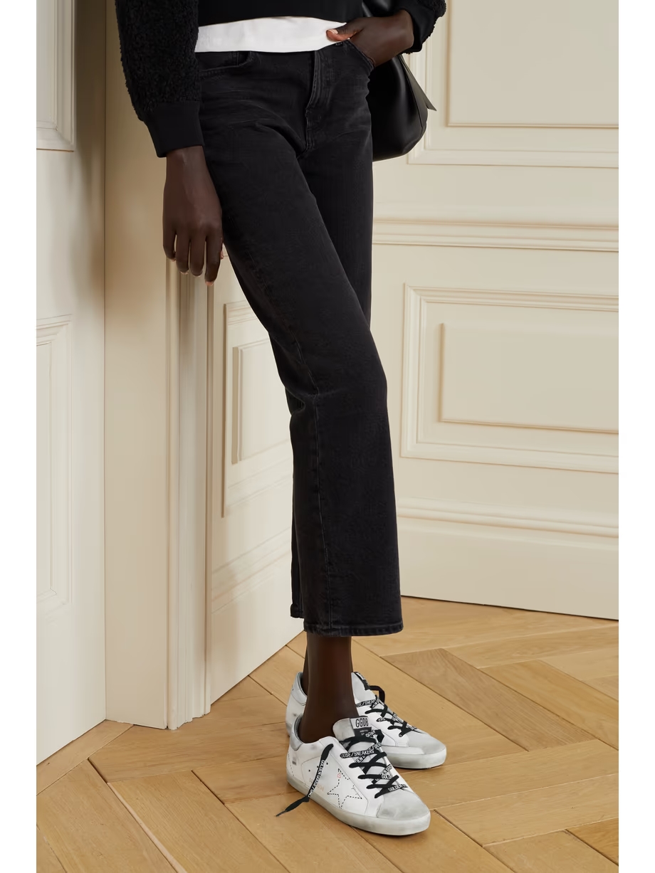 Superstar distressed leather and suede sneakers Superstar distressed leather and suede sneakers