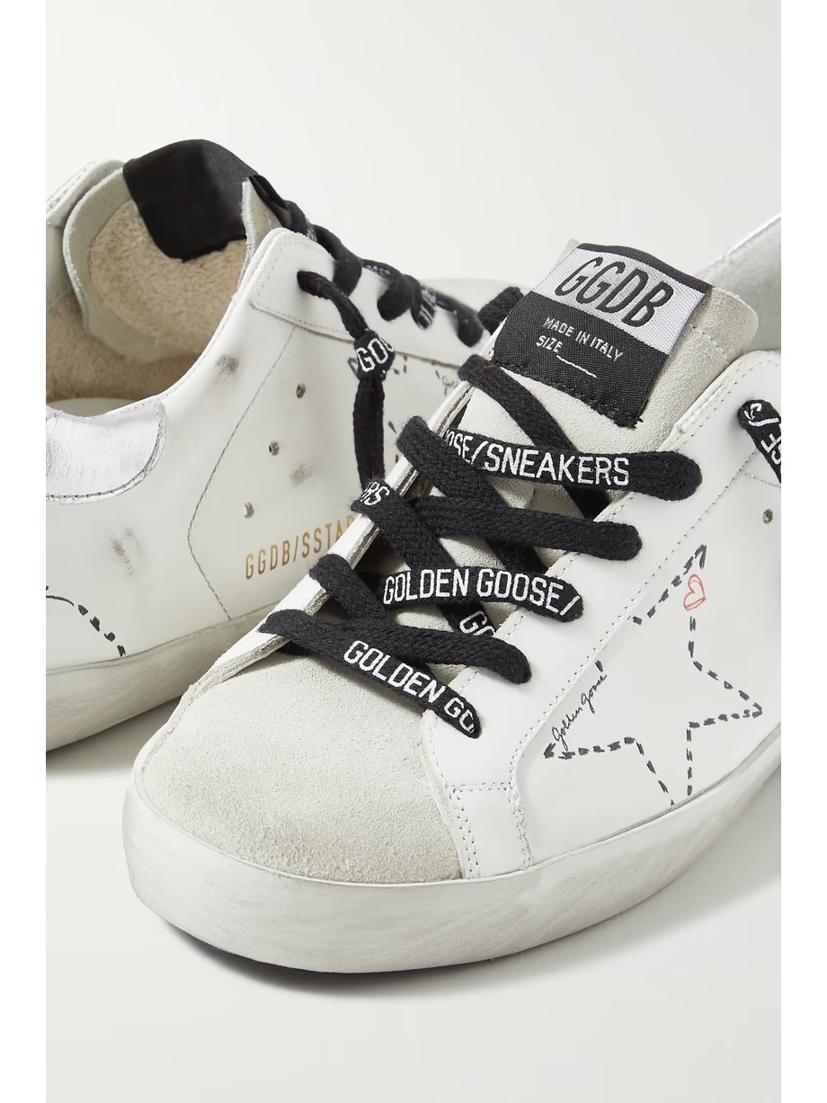 Superstar distressed leather and suede sneakers Superstar distressed leather and suede sneakers