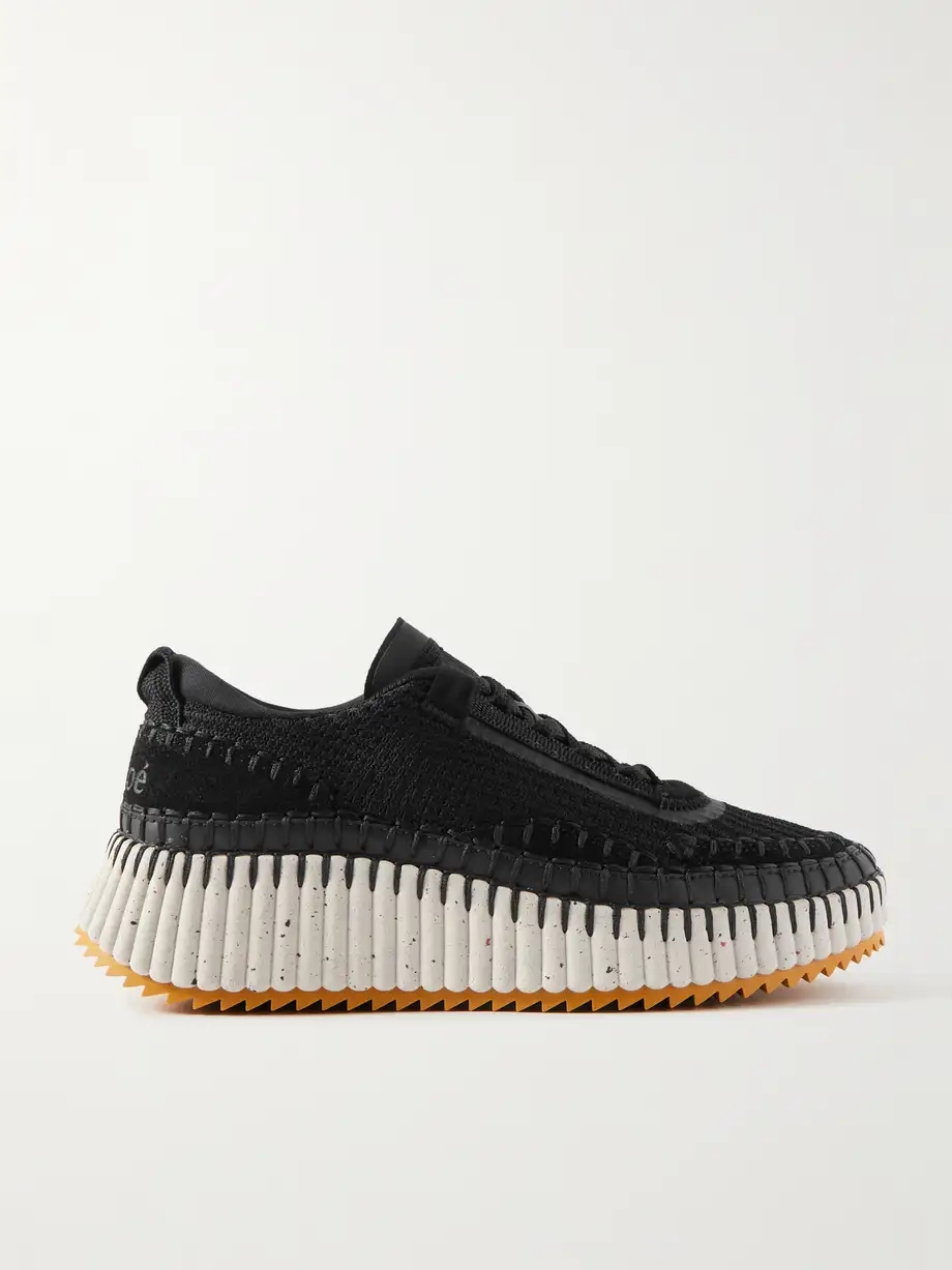 Nama embroidered suede and recycled-mesh sneakers Nama embroidered suede and recycled-mesh sneakers