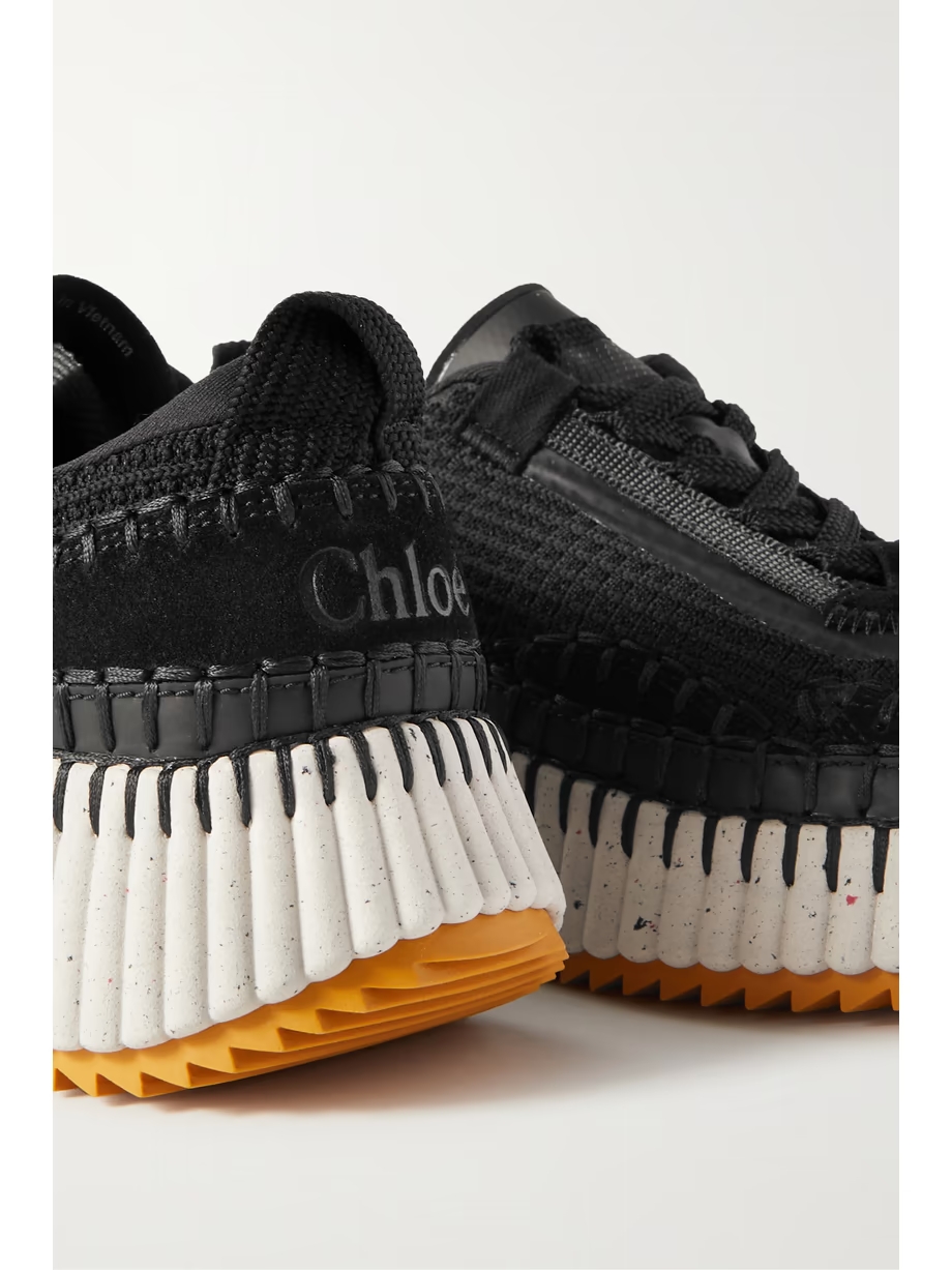 Nama embroidered suede and recycled-mesh sneakers Nama embroidered suede and recycled-mesh sneakers