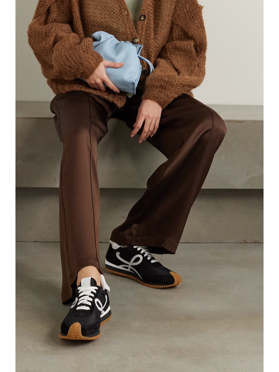 Flow logo-appliquéd leather and shell sneakers Flow logo-appliquéd leather and shell sneakers