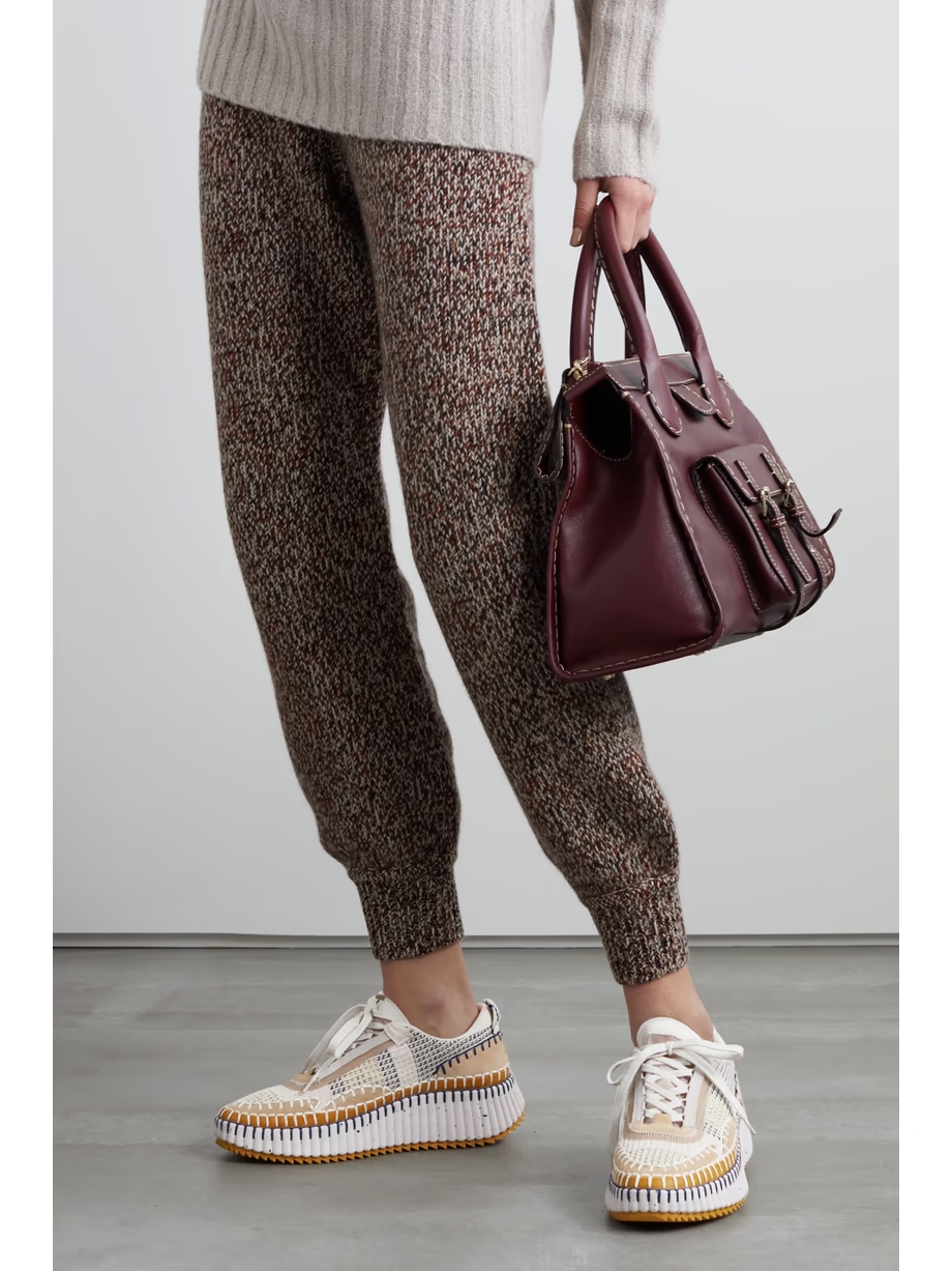 Nama embroidered suede and recycled-mesh sneakers Nama embroidered suede and recycled-mesh sneakers