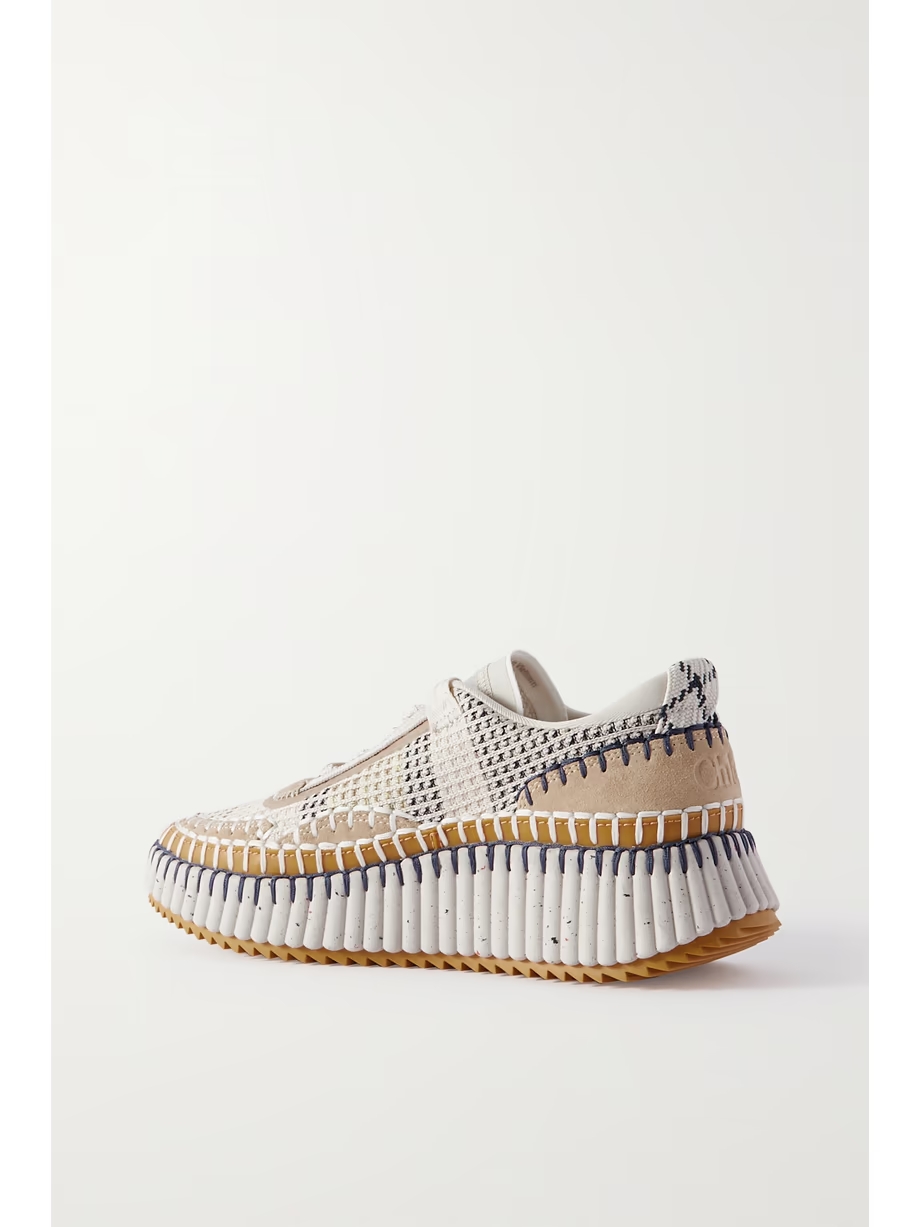 Nama embroidered suede and recycled-mesh sneakers Nama embroidered suede and recycled-mesh sneakers