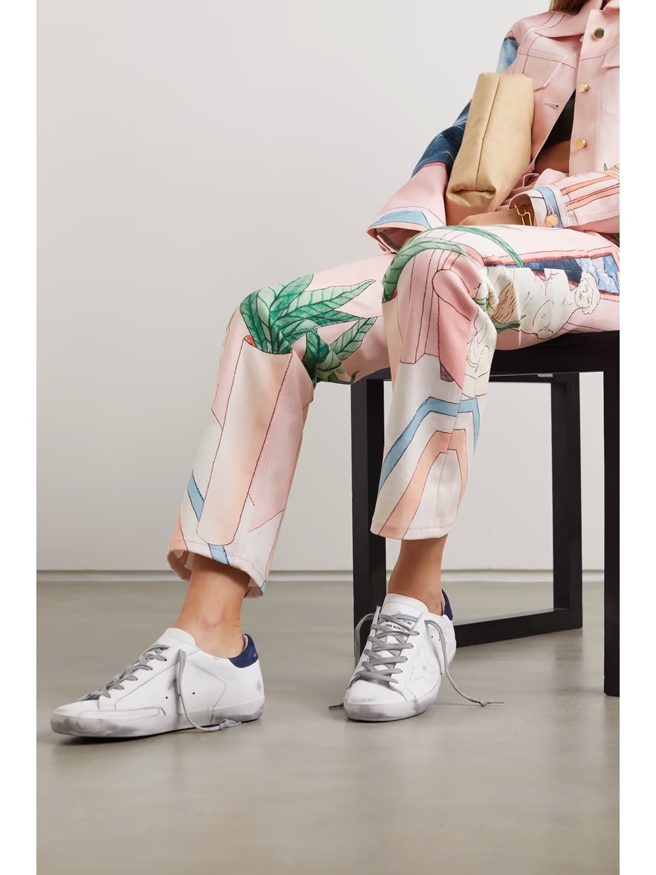 Superstar distressed leather and suede sneakers Superstar distressed leather and suede sneakers