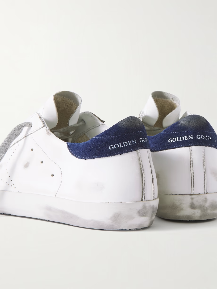 Superstar distressed leather and suede sneakers Superstar distressed leather and suede sneakers