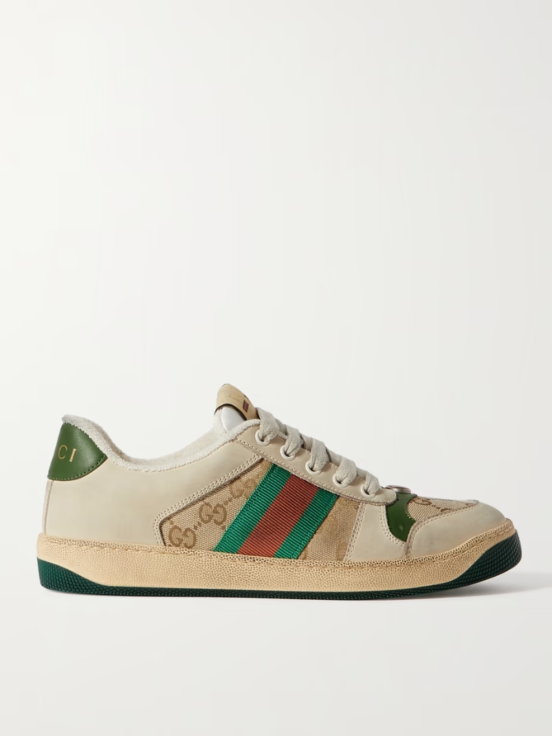 Screener suede, distressed leather and canvas sneakers Screener suede, distressed leather and canvas sneakers