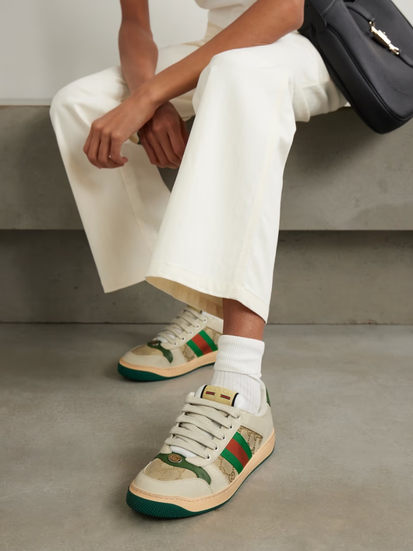 Screener suede, distressed leather and canvas sneakers Screener suede, distressed leather and canvas sneakers