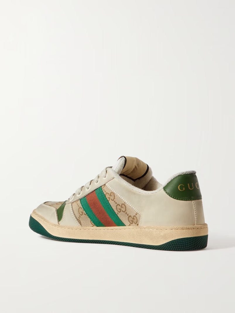 Screener suede, distressed leather and canvas sneakers Screener suede, distressed leather and canvas sneakers
