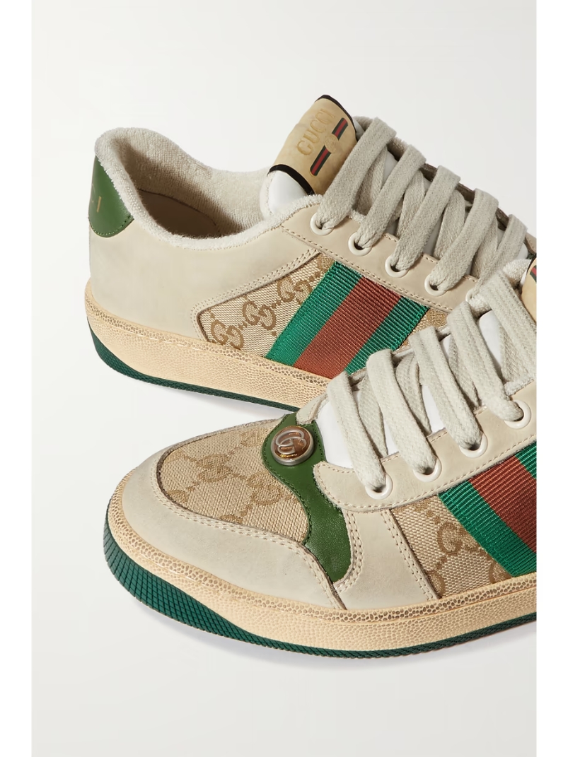 Screener suede, distressed leather and canvas sneakers Screener suede, distressed leather and canvas sneakers