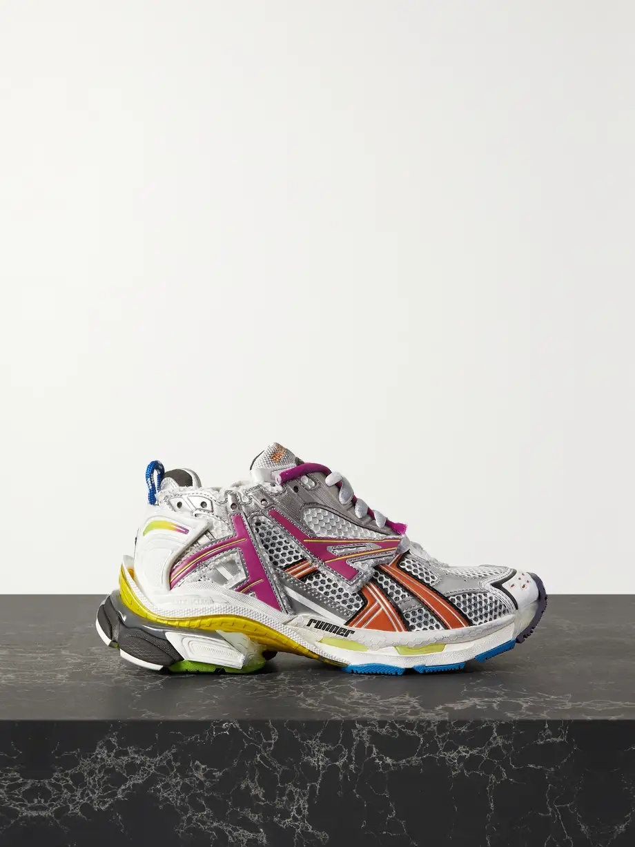 Runner rubber-trimmed mesh and nylon sneakers Runner rubber-trimmed mesh and nylon sneakers