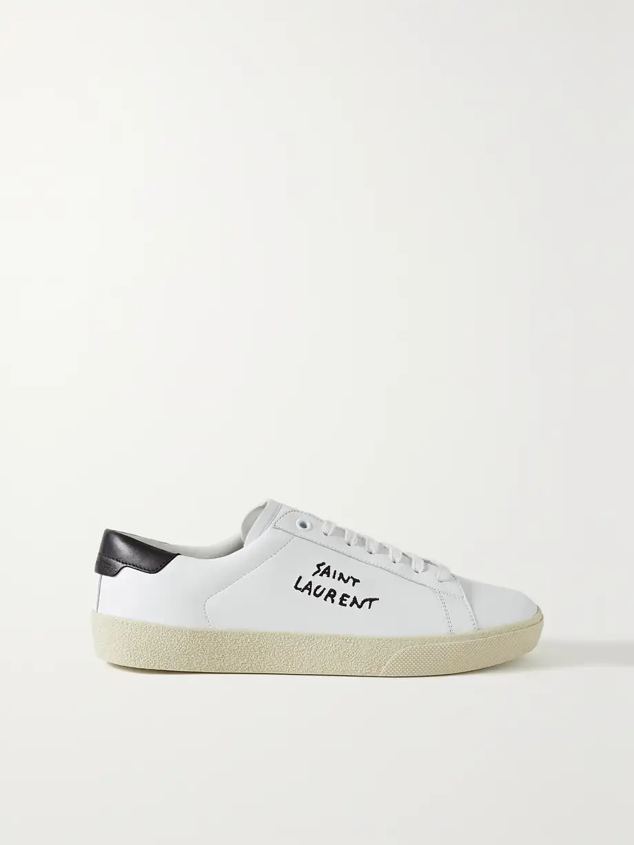 Court Classic logo-embroidered leather sneakers Court Classic logo-embroidered leather sneakers