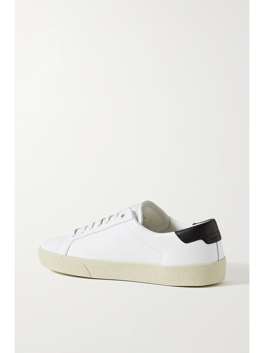 Court Classic logo-embroidered leather sneakers Court Classic logo-embroidered leather sneakers