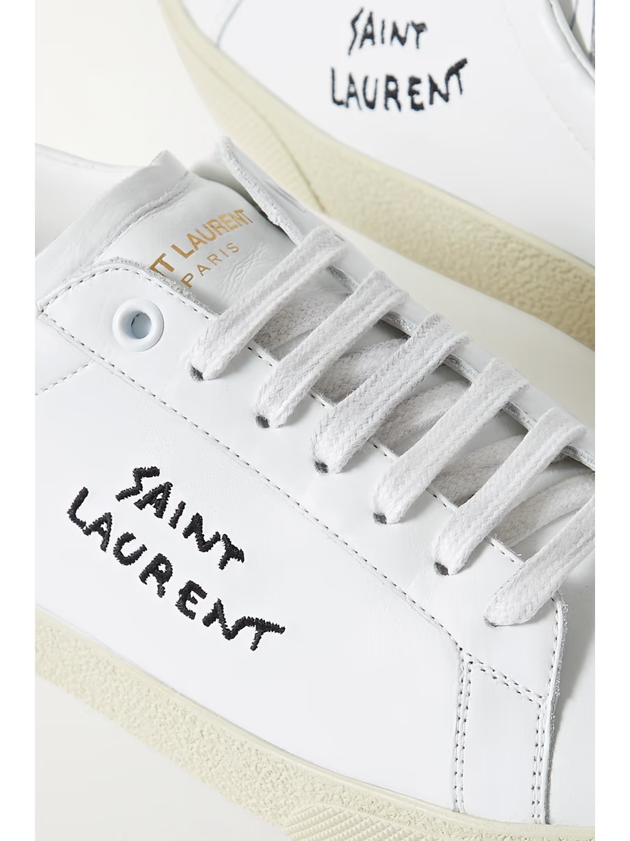 Court Classic logo-embroidered leather sneakers Court Classic logo-embroidered leather sneakers