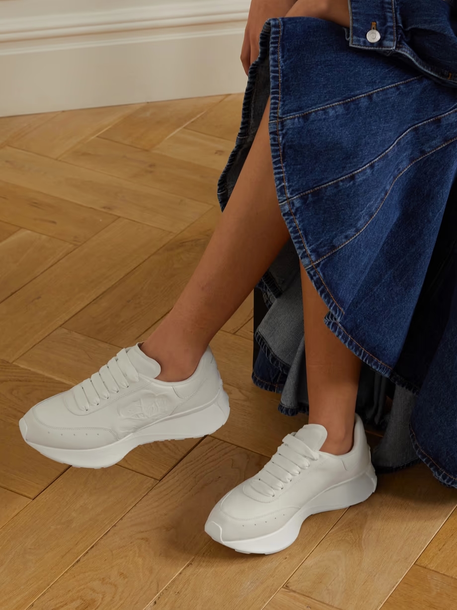 Embossed leather sneakers Embossed leather sneakers