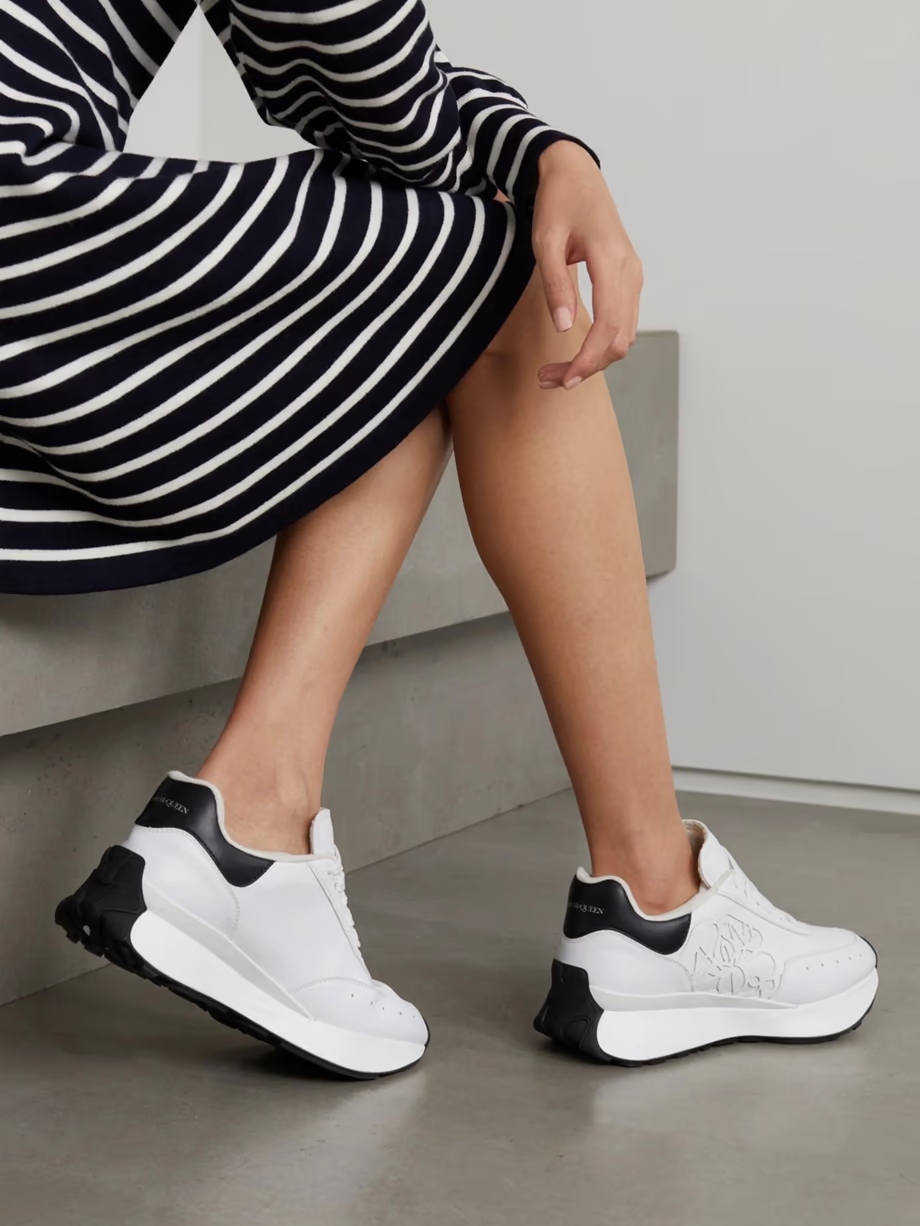 Sprint Runner embossed two-tone leather exaggerated-sole sneakers Sprint Runner embossed two-tone leather exaggerated-sole sneakers