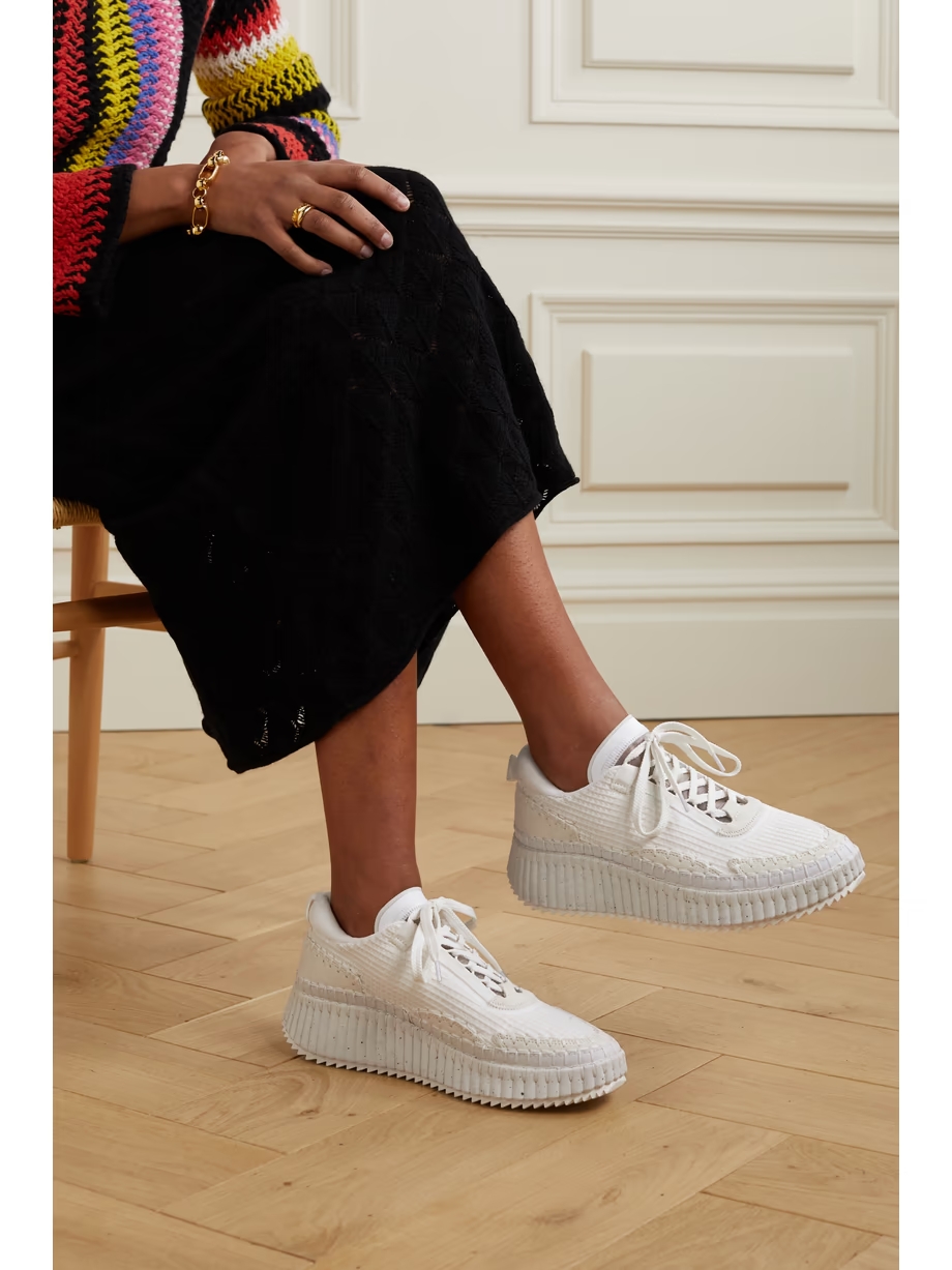 Nama embroidered suede and recycled mesh sneakers Nama embroidered suede and recycled mesh sneakers