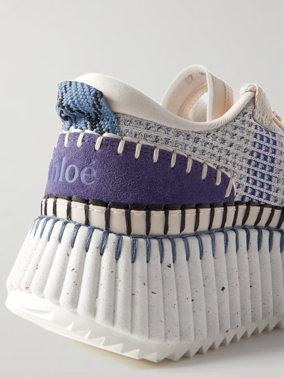 Nama embroidered suede and recycled-mesh sneakers Nama embroidered suede and recycled-mesh sneakers