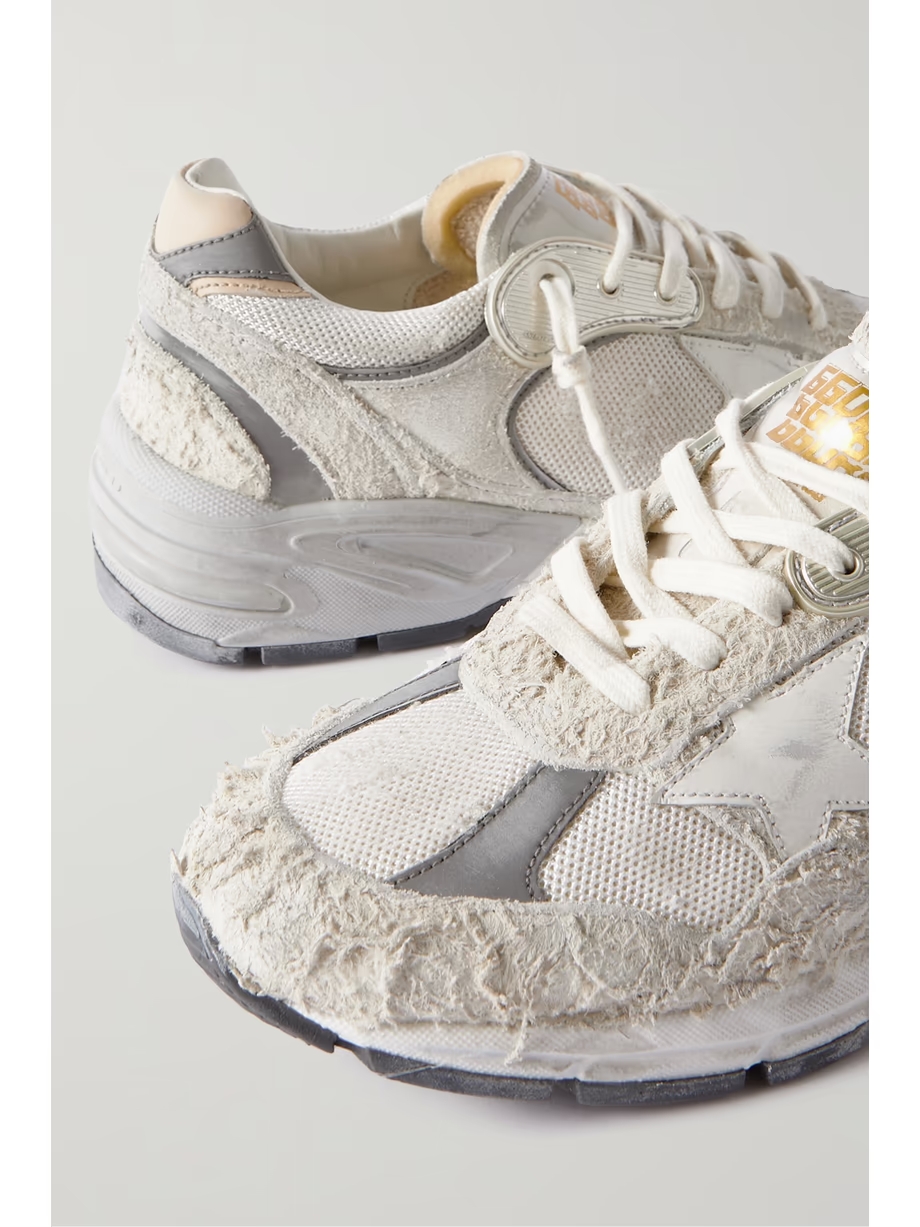 Dad-Star distressed leather-trimmed mesh and suede sneakers Dad-Star distressed leather-trimmed mesh and suede sneakers