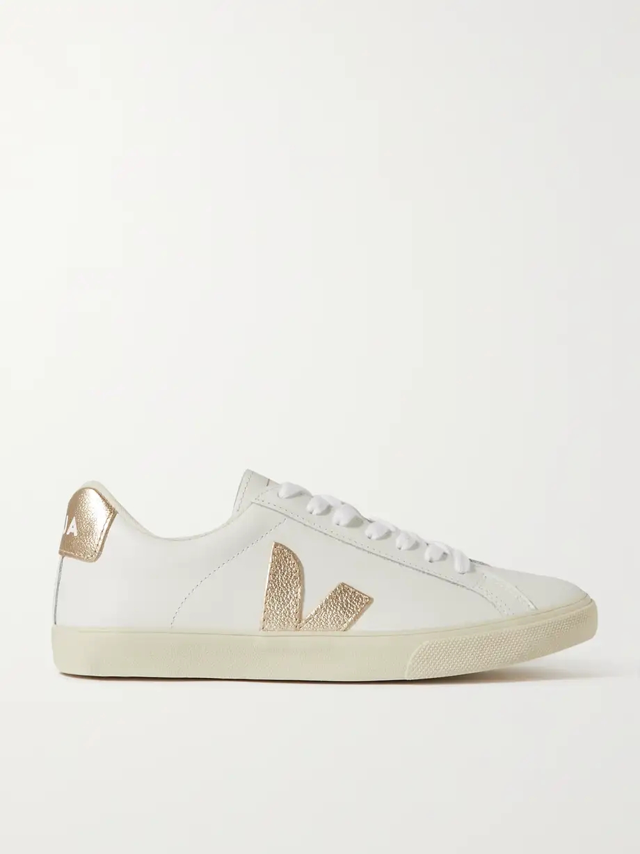+ NET SUSTAIN Esplar metallic-trimmed leather sneakers + NET SUSTAIN Esplar metallic-trimmed leather sneakers