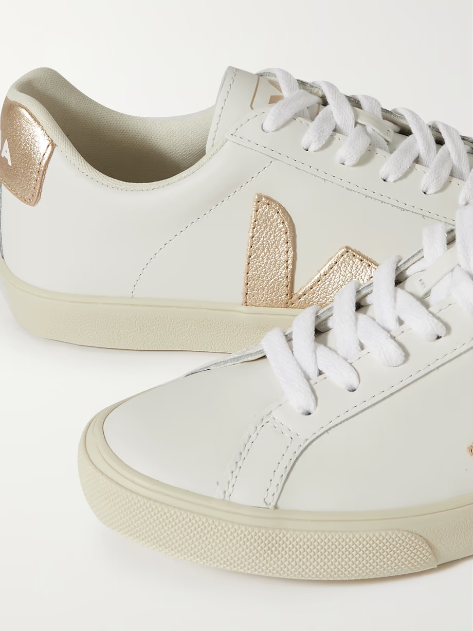 + NET SUSTAIN Esplar metallic-trimmed leather sneakers + NET SUSTAIN Esplar metallic-trimmed leather sneakers