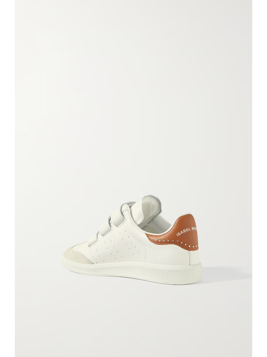 Beth suede-trimmed leather sneakers Beth suede-trimmed leather sneakers