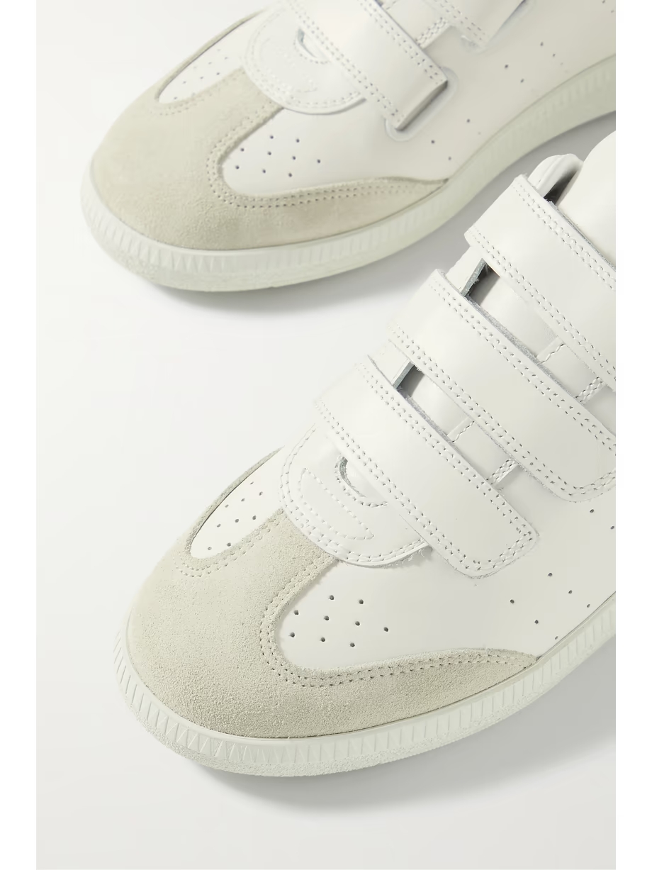 Beth suede-trimmed leather sneakers Beth suede-trimmed leather sneakers