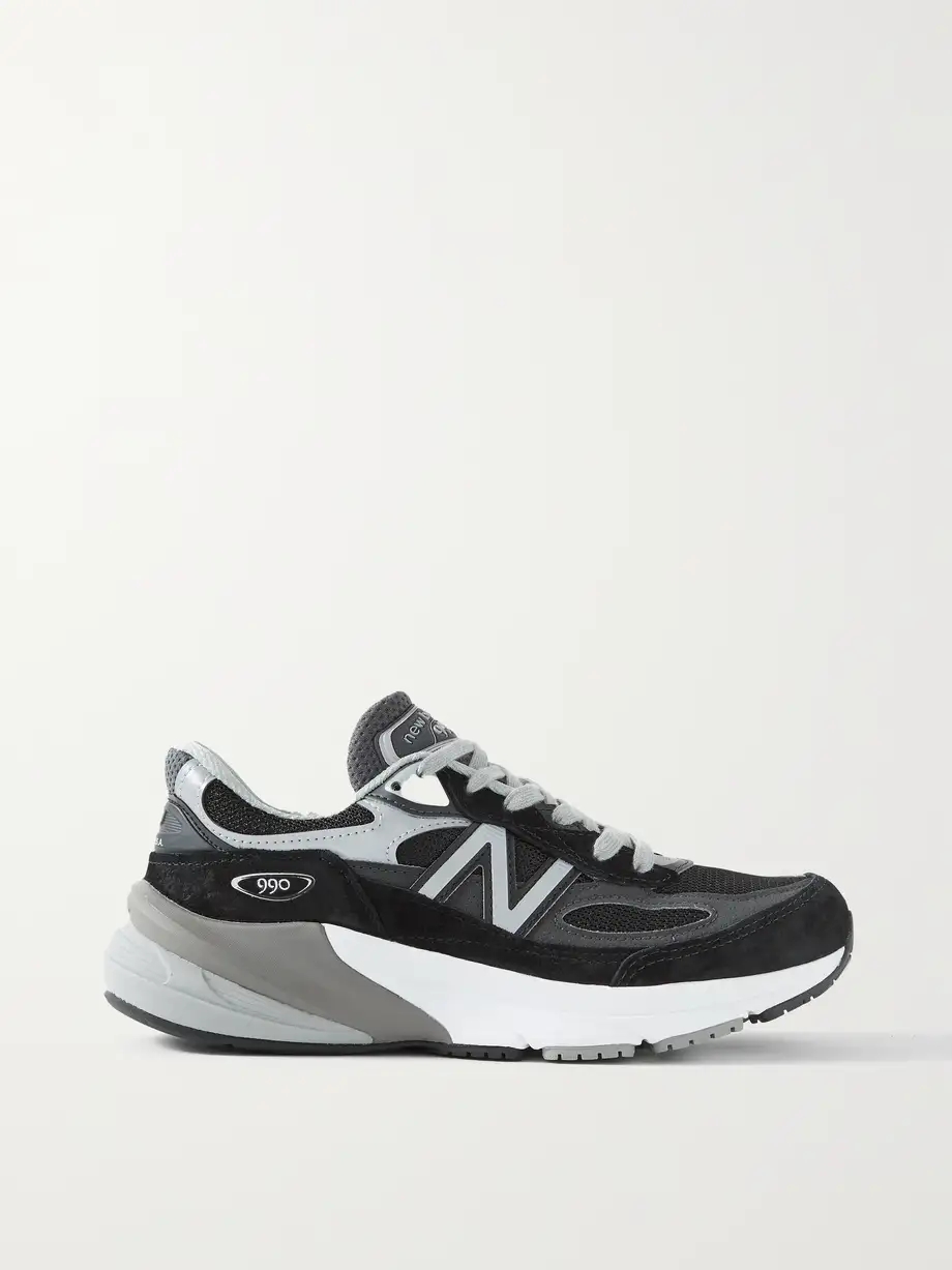 Made in USA 990v6 leather-trimmed mesh and suede sneakers Made in USA 990v6 leather-trimmed mesh and suede sneakers