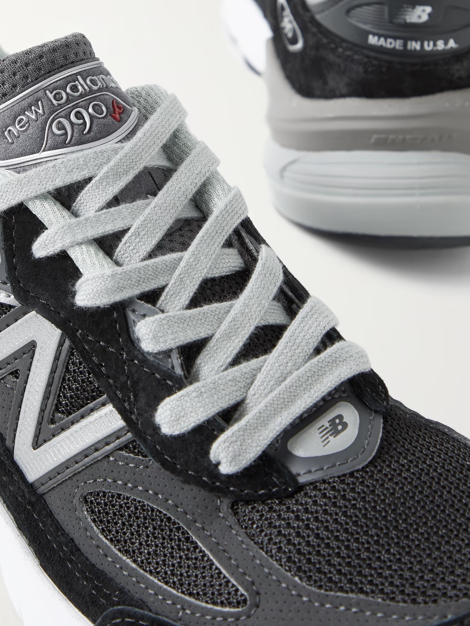 Made in USA 990v6 leather-trimmed mesh and suede sneakers Made in USA 990v6 leather-trimmed mesh and suede sneakers