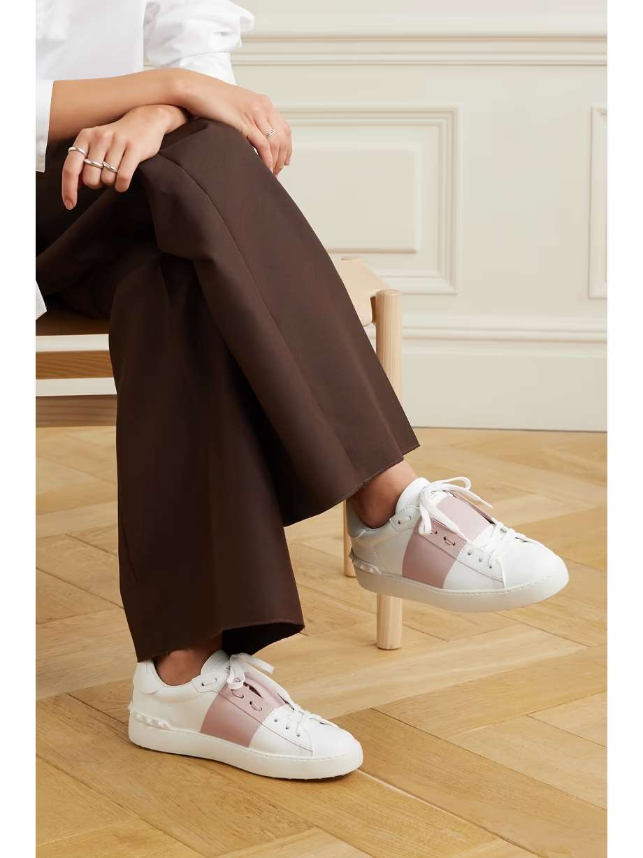 Open two-tone leather sneakers Open two-tone leather sneakers