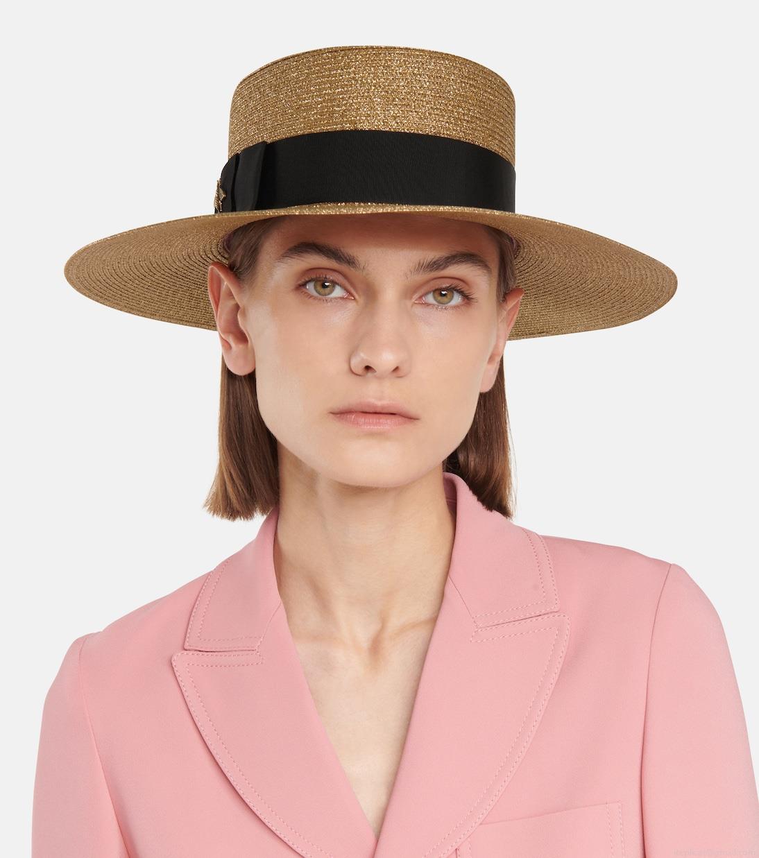 GucciEmbellished lamé straw hat GucciEmbellished lamé straw hat