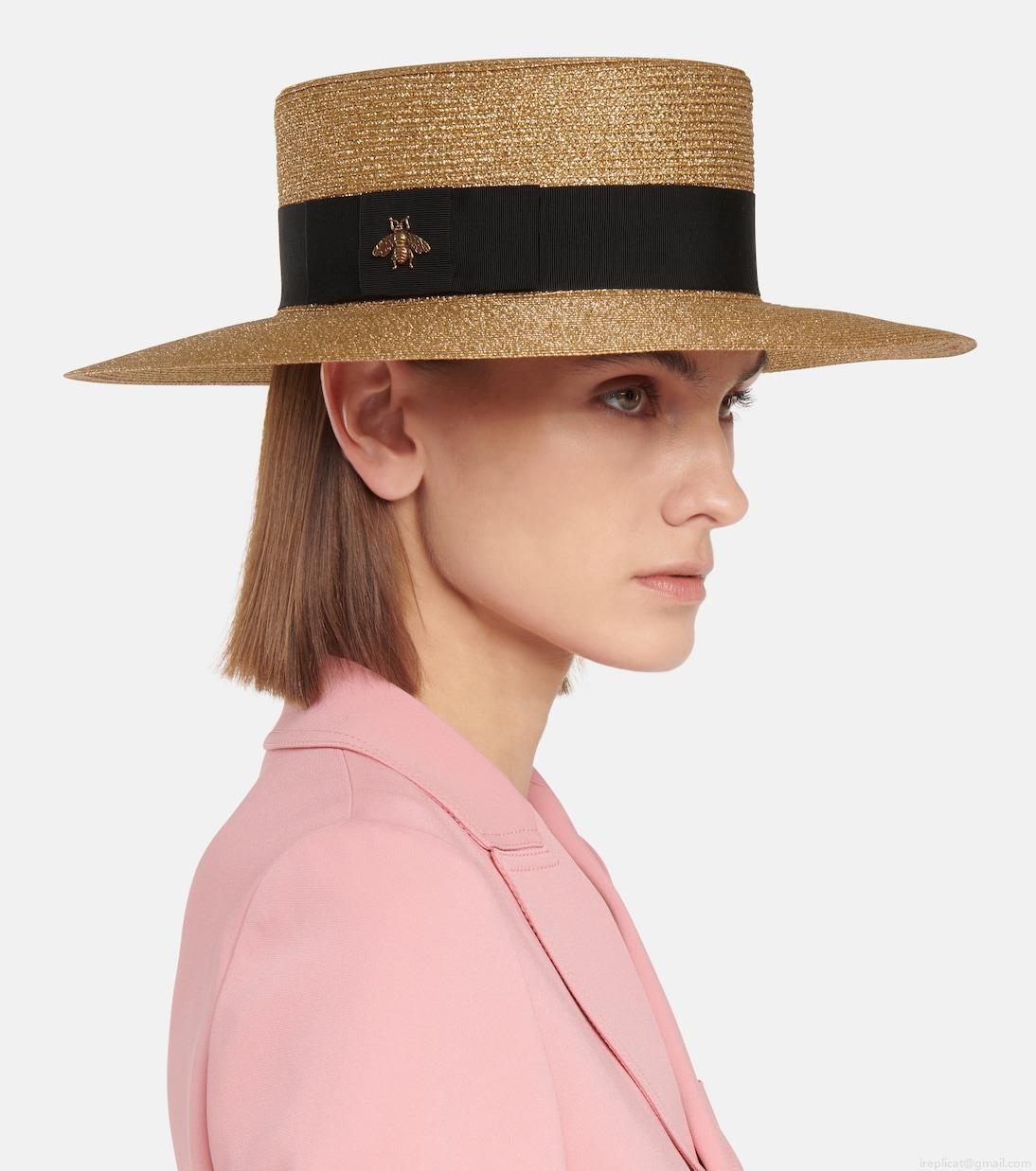 GucciEmbellished lamé straw hat GucciEmbellished lamé straw hat