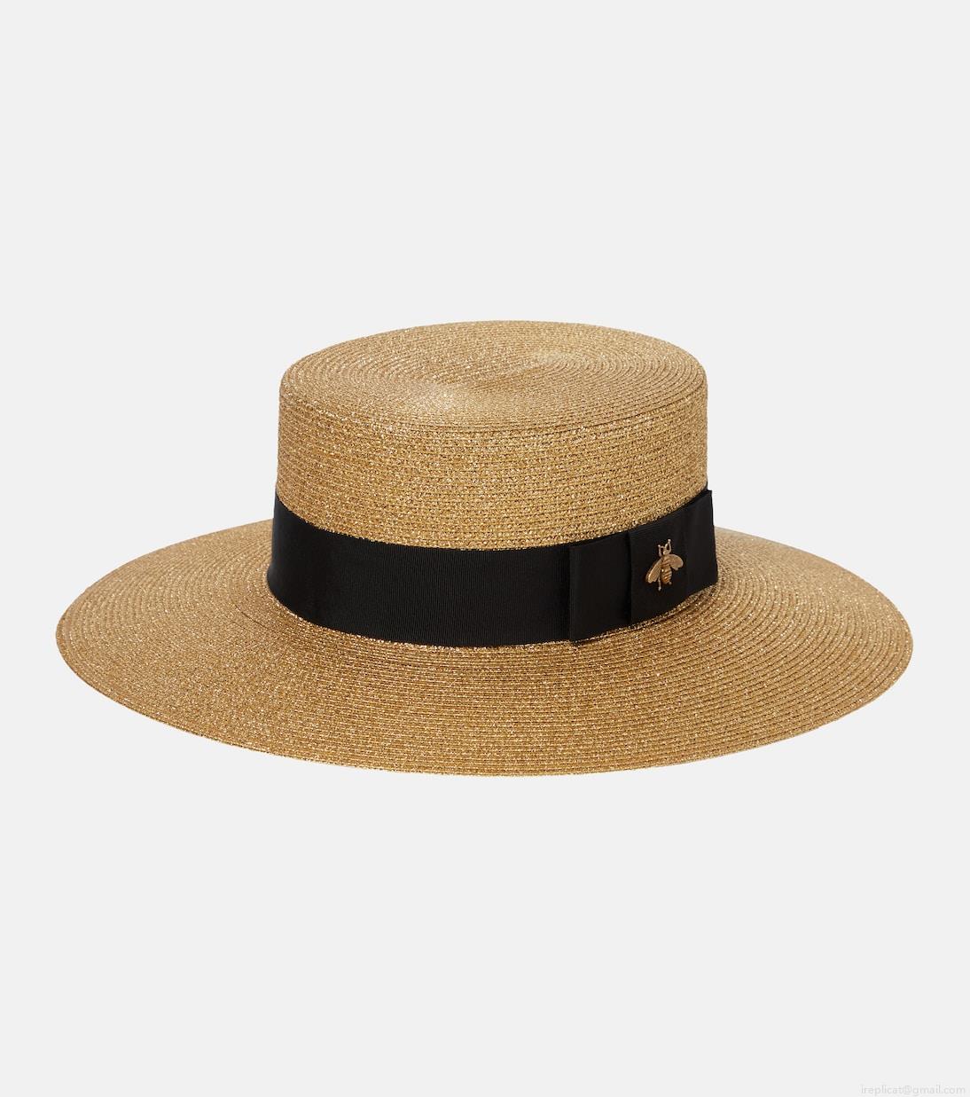 GucciEmbellished lamé straw hat GucciEmbellished lamé straw hat