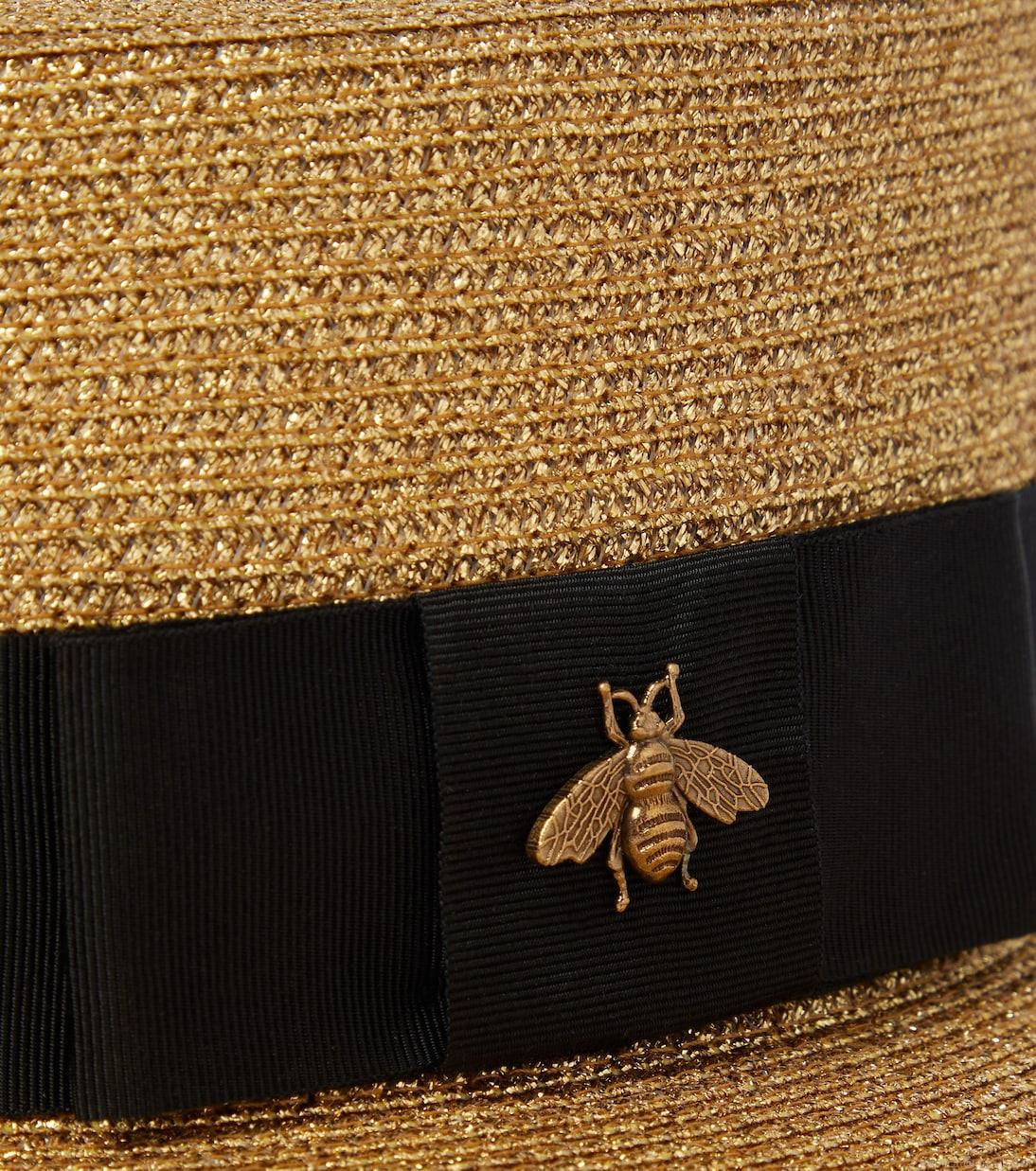 GucciEmbellished lamé straw hat GucciEmbellished lamé straw hat