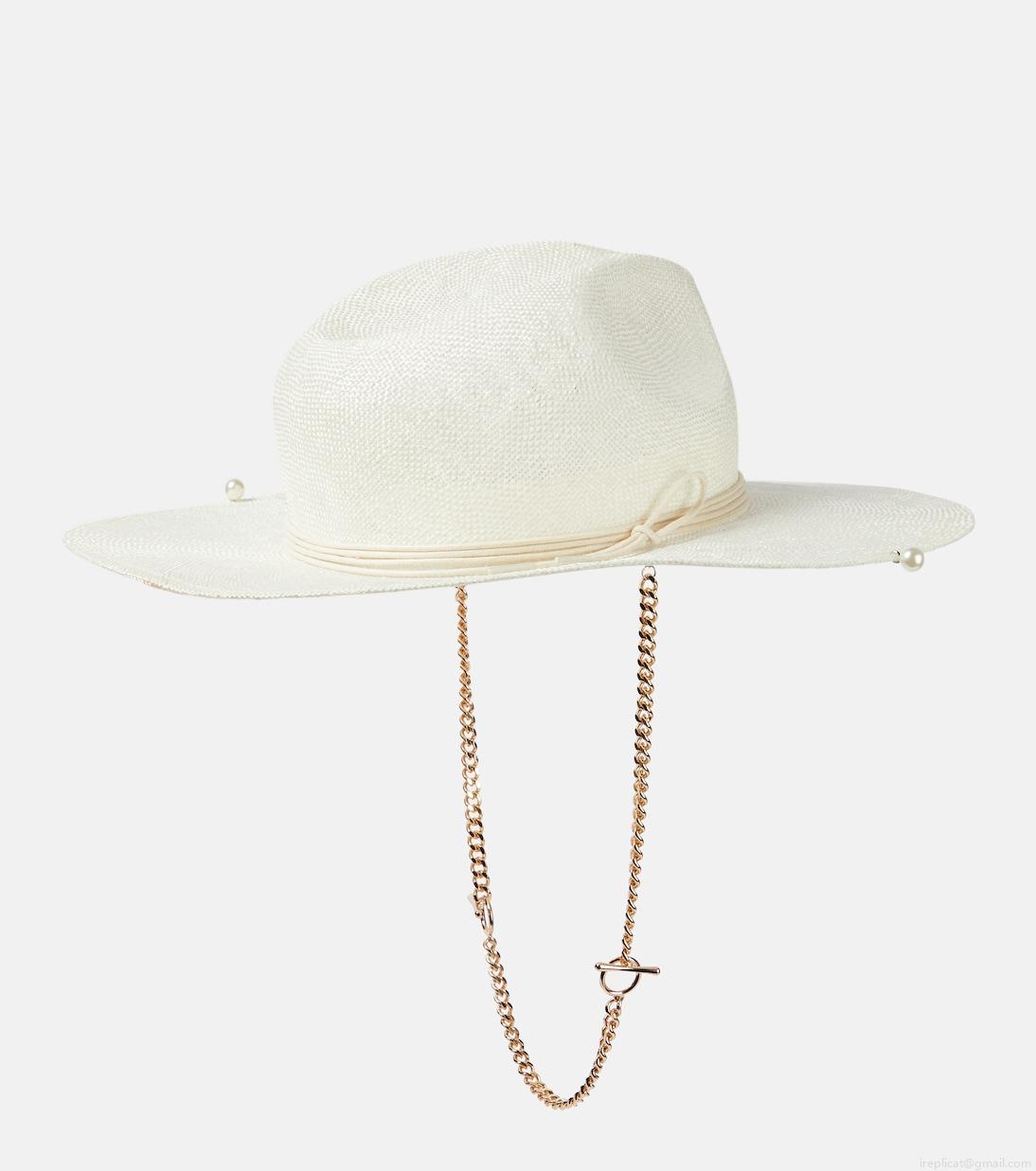 Ruslan BaginskiyEmbellished straw fedora Ruslan BaginskiyEmbellished straw fedora