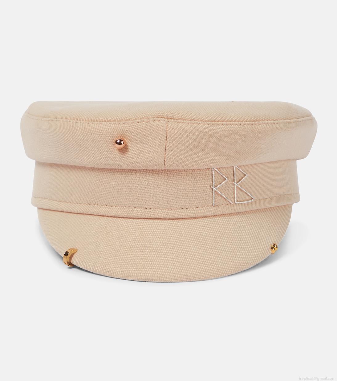Ruslan BaginskiyEmbellished twill baker boy hat Ruslan BaginskiyEmbellished twill baker boy hat