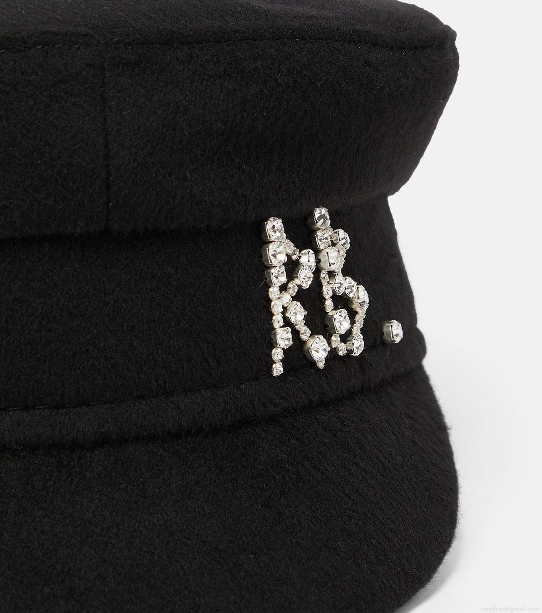 Ruslan BaginskiyEmbellished wool baker boy cap Ruslan BaginskiyEmbellished wool baker boy cap