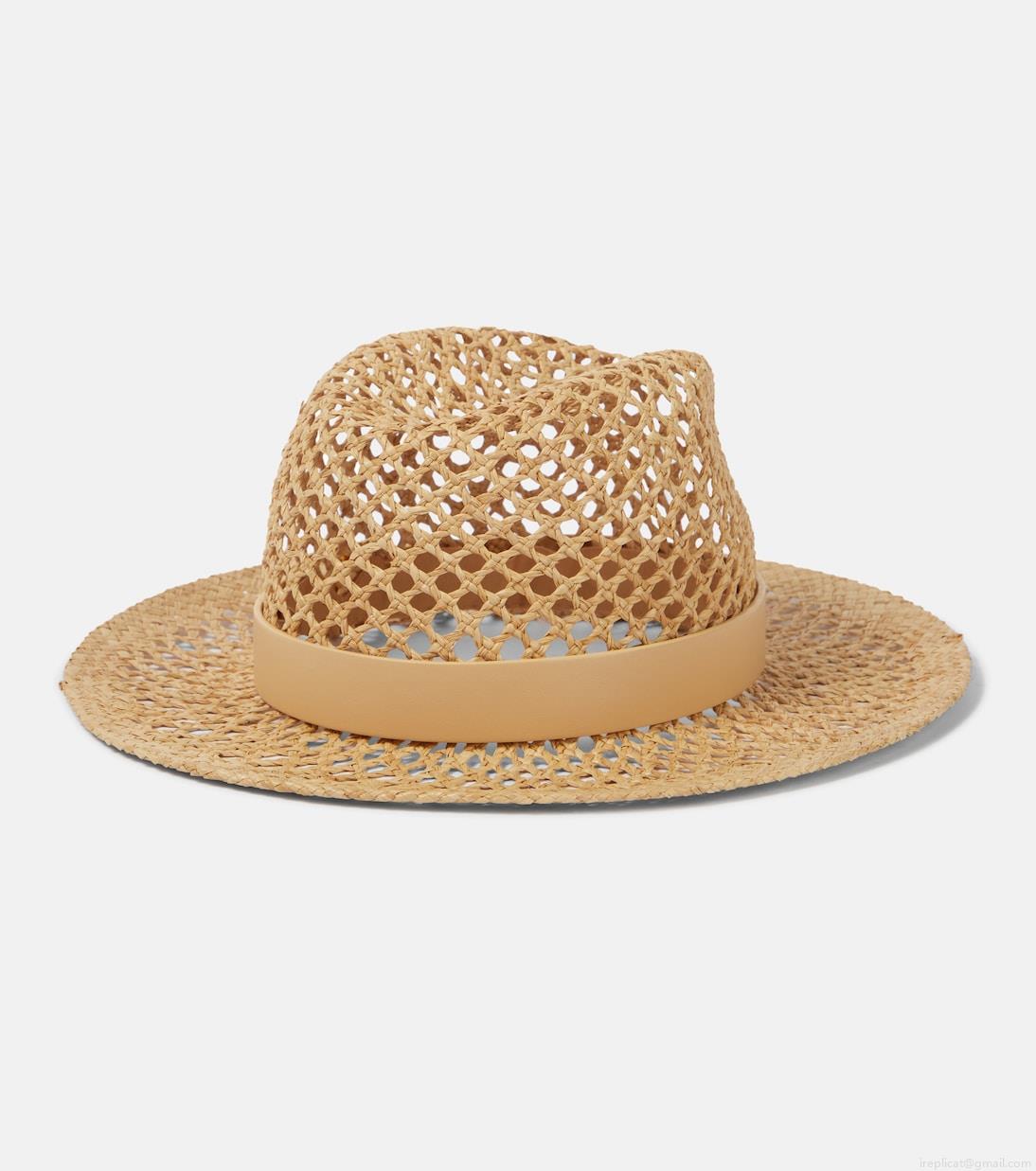 ValentinoVLogo leather-trimmed straw hat ValentinoVLogo leather-trimmed straw hat