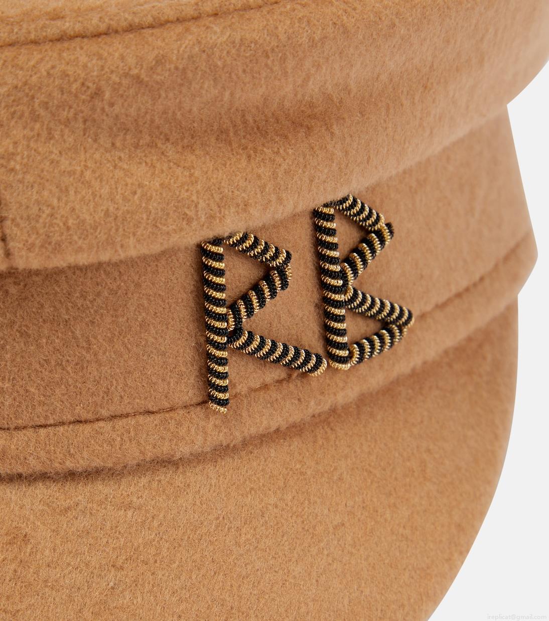 Ruslan BaginskiyEmbroidered wool baker boy hat Ruslan BaginskiyEmbroidered wool baker boy hat