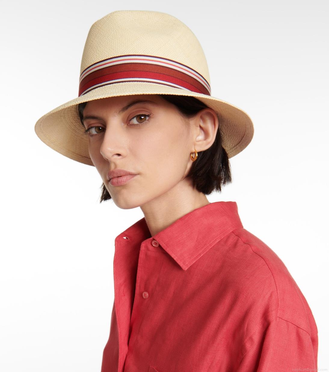 Loro PianaThe Suitcase Stripe Ingrid straw panama hat Loro PianaThe Suitcase Stripe Ingrid straw panama hat