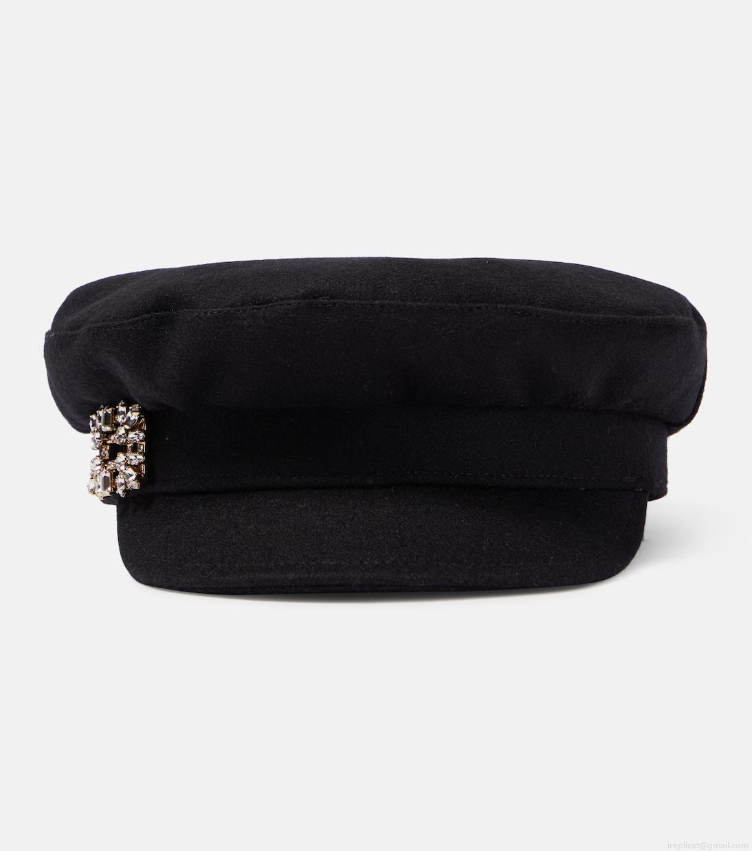 Roger VivierEmbellished wool-blend hat Roger VivierEmbellished wool-blend hat