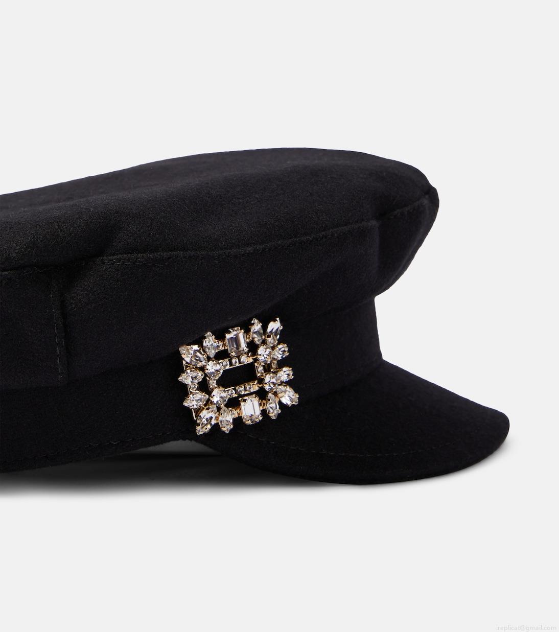 Roger VivierEmbellished wool-blend hat Roger VivierEmbellished wool-blend hat