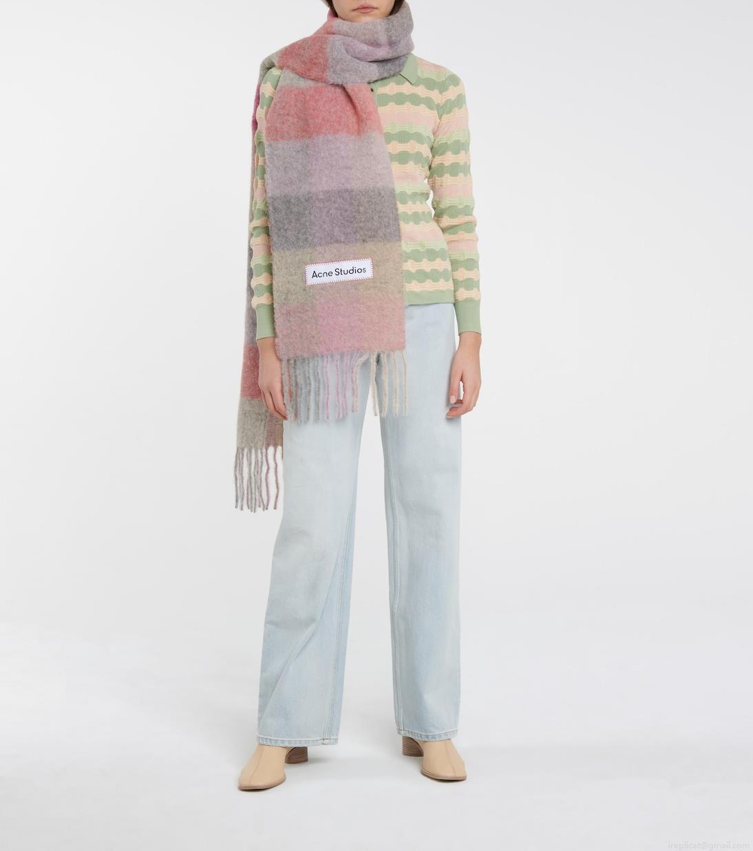Acne StudiosChecked alpaca wool-blend scarf Acne StudiosChecked alpaca wool-blend scarf